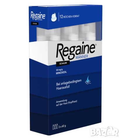 Regaine/Rogaine Minoxidil Пяна която подпомага разтежа на коса и брада, снимка 3 - Продукти за коса - 33410711