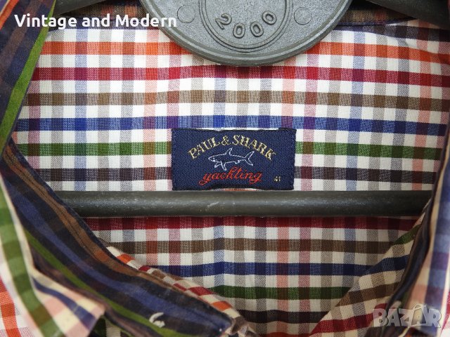 PAUL & SHARK мъжка карирана риза (L), снимка 5 - Ризи - 37022127