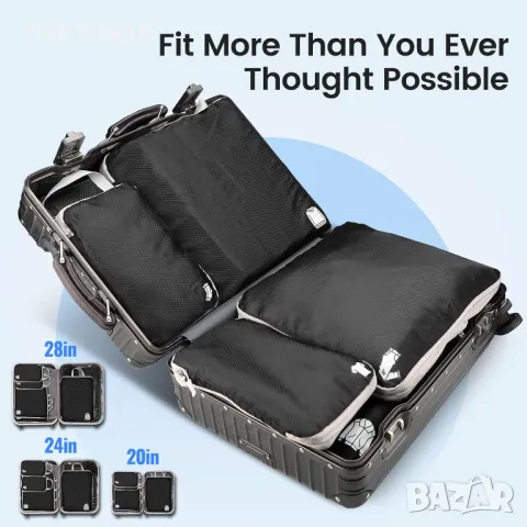 3 броя опаковъчни чанти-органайзери за куфари, водоустойчиви, компресионни, снимка 4 - Куфари - 49522826