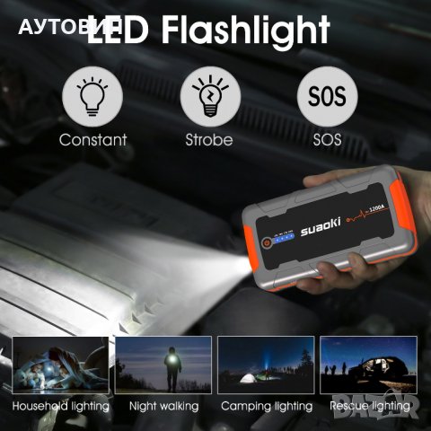 JUMP STARTER SUAOKI EPOWER 92 1200A Стартер за кола, снимка 4 - Аксесоари и консумативи - 38906976