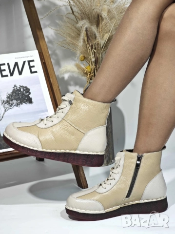 Дамски боти естествена кожа KL82, снимка 3 - Дамски боти - 51781307