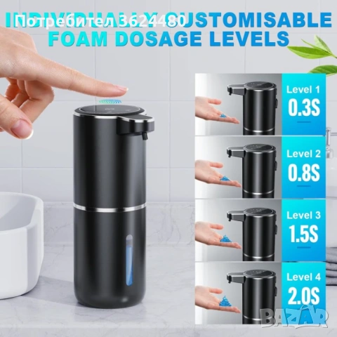 Диспенсър за течен сапун със сензор ЧЕРЕН 4607