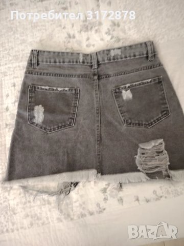 Дънкова пола с накъсвания, снимка 2 - Поли - 47999067