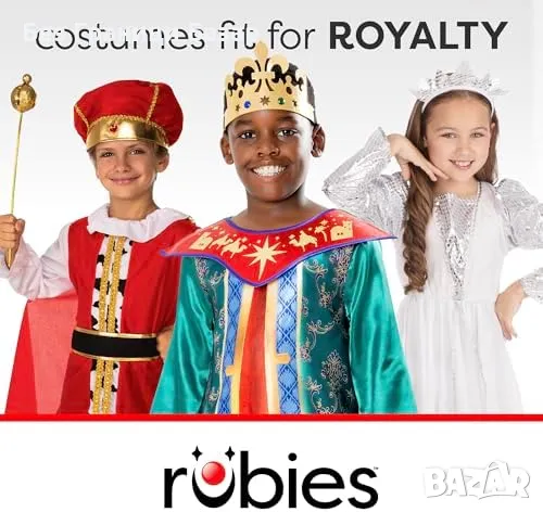Нов Официален костюм Рубиес Мъдрец-Цар – Роба и корона деца 5 години, снимка 2 - Други - 48620801