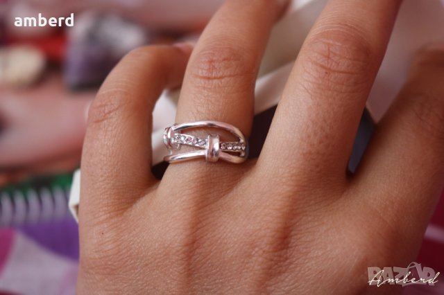 Нежен и елегантен сребърен пръстен - модел R043, снимка 6 - Пръстени - 35568531