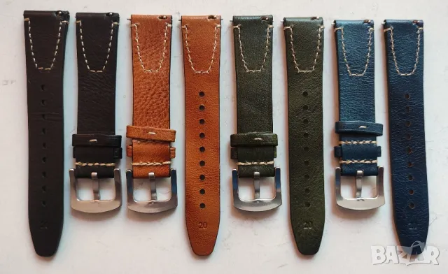Кожени каишки 18 и 20мм, снимка 4 - Каишки за часовници - 47645663