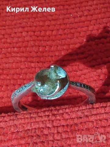 ИЗЯЩЕН СКЪПОЦЕНЕН СРЕБЪРЕН ФИН ПРЪСТЕН СРЕБРО 925 с ФАСЕТИРАНИ ИСКРЯЩИ ЦИРКОНИ 40575, снимка 2 - Пръстени - 43223392