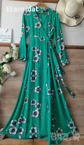 Дълга зелена рокля 