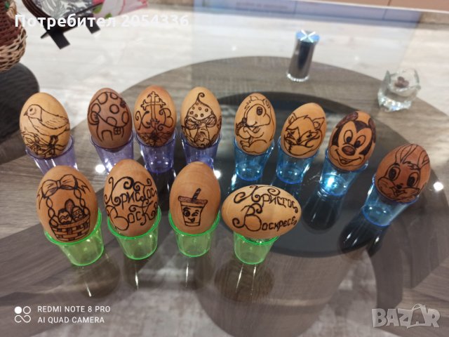Дървени яйца - ръчно пирографирани, снимка 3 - Дърводелски услуги - 32255813