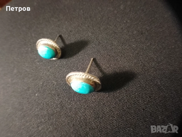 обеци сребро камъни, снимка 2 - Обеци - 52996960