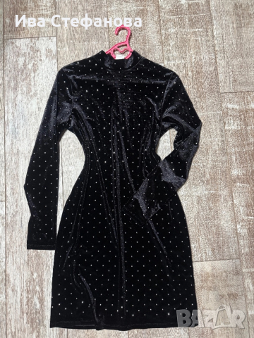 Нова разкошна парти бляскава коктейлна официална черна кадифе кадифена рокля