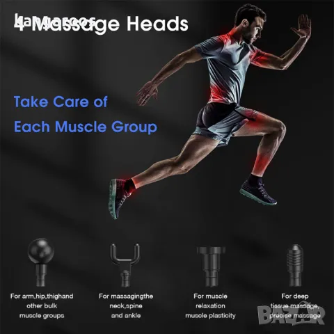 Мини масажен пистолет AresPro P08, снимка 3 - Масажори - 47686009