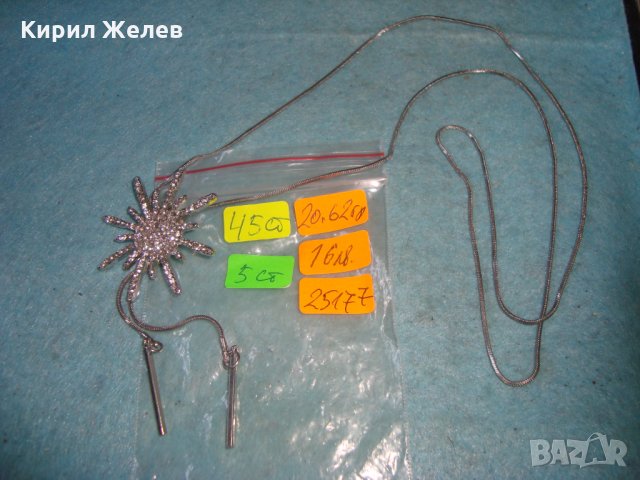ЗВЕЗДОВИДЕН ПОСРЕБРЕН КРИСТАЛЕН АРТ МОДЕН МЕДАЛЬОН 25177, снимка 5 - Колиета, медальони, синджири - 35233025