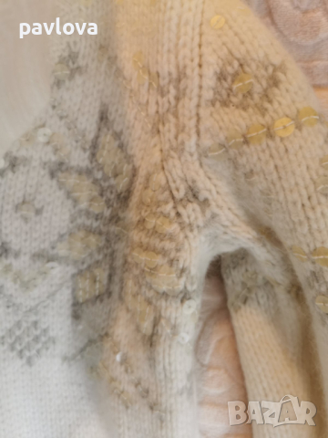 Пуловер в   бяло М размер, снимка 4 - Блузи с дълъг ръкав и пуловери - 44912789