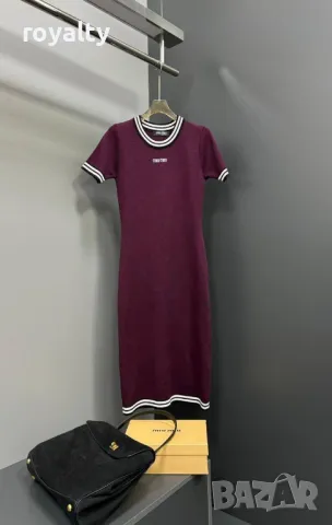 Miu Miu бордо дамска рокля , снимка 5 - Рокли - 49582345