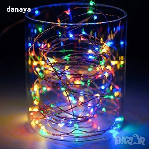 6004 Светещ гирлянд мини led лампички, 3 метра, водоустойчиви, снимка 4 - Декорация за дома - 52864894