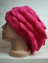 Шапки Каприз. Дамска плетена шапка барета,топла в цвят циклама -33, снимка 1 - Шапки - 34520615