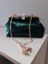 Дамска парти чанта в зелен цвят, снимка 7