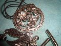 ПОСРЕБРЕН АРТ ФЕШЪН ФЛОРАЛЕН МЕДАЛЬОН с КРИСТАЛИ МАТЕРИАЛ за ХЕНД МЕЙД БИЖУ 25498 , снимка 8