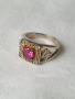 Сребърен пръстен с рубин, снимка 1 - Пръстени - 44900134