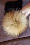 дамска шапка зимна голям естествен пух лисица тик так копче и се сваля, снимка 12