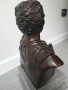 35см-14кг Ruocco статуя-бюст/стара италианска бронзова скулптура/фигура на римски император, снимка 5