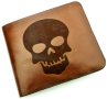Skull нов мъжки портфейл портмоне естествена кожа внос Англия