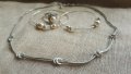 Посребрен комплект-колие,обици и пръстен, снимка 3