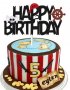Happy Birthday пиратски рул череп черен брокатен картонен топер за торта пиратско парти