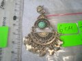 ТЮРКОАЗЕНИ ПОСРЕБРЕНИ ЕТНОГРАФСКИ ОБЕЦИ ТИП ТРЕПКА МНОГО КРАСИВА ТРАДИЦИОННА ИЗРАБОТКА 31624, снимка 6