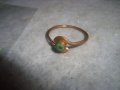 19 Век МЕДЕН ПРЪСТЕН с ПОЗЛАТА и НАТУРАЛЕН ТЮРКОАЗ РЯДКА РЪЧНА МАЙСТОРСКА ИЗРАБОТКА , снимка 4