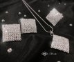 КОМПЛЕКТ KARINA / Лускозен дамски комплект бижута с кристали от 3 части – “KARINA” , снимка 1 - Бижутерийни комплекти - 43250851