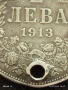 Сребърна монета 2 лева 1913г. Царство България продупчена за НАКИТ, НОСИЯ, КОЛЕКЦИЯ 25460, снимка 3