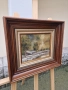 Страхотна антикварна белгийска авторска майсторска картина масло върху платно , снимка 4
