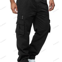 Мъжки свободни прави карго панталони с множество джобове, 4цвята - 024, снимка 3 - Панталони - 43545490
