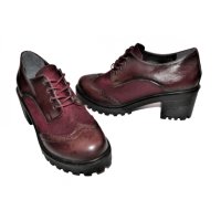 Дамски ежедневни обувки с връзки бордо, снимка 2 - Дамски ежедневни обувки - 43985838