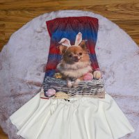 Нов лот къси широки бели панталони тип пола и бюстие топ с куче пумеран one size размер, снимка 1 - Комплекти - 37464869