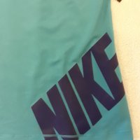 NIKE- спортна тениска с къс ръкав , еластична, маркова, тюркоаз с диагонален надпис