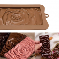 Роза цяла плочка шоколадов блок шоколад силиконов молд форма фондан шоколад гипс, снимка 5 - Форми - 36438776