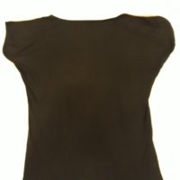 Черна тениска с красив принт- мадама и лято, изчистен черен гръб, дишащ био-памук; много приятна , снимка 7 - Тениски - 37416220