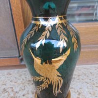 Много красива Кристална ваза ,ръчно рисувана със злато,18см., снимка 1 - Вази - 34837653