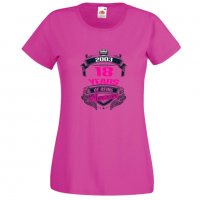 Дамска тениска 18 years of being awesome - pink, снимка 1 - Тениски - 33212544