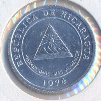 Никарагуа 5 сентавос 1974 година, ФАО, снимка 1 - Нумизматика и бонистика - 38054248