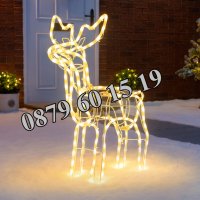 Коледен светещ елен, коледна украса, жълта светлина, снимка 1 - Декорация за дома - 43184158