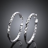 Сребърни Обеци - Халки Призма - 925 печат сребро BH323, снимка 3 - Обеци - 28839850