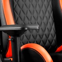 Геймърски стол COUGAR Armor S Ергономичен геймърски стол Черно - оранжев Дишащата PVC кожа, снимка 8 - Столове - 33391490