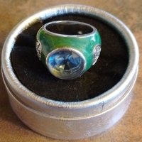 Масивен сребърен пръстен с аквамарин, снимка 10 - Пръстени - 43597275