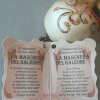 Маска. La Maschera del Galeone Ръчна изработка. Hand made in Venice Италия. Венециански сувенир , снимка 6 - Антикварни и старинни предмети - 37259329