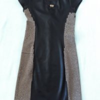 PHILIPP PLEIN-  Черна елегантна рокля със златни капсоловани точки, кожа и метал, дълъг цип на гърба, снимка 7 - Рокли - 37264793