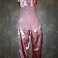 Ann S-Нова прекрасна  розова пижама от сатен и шифон с бродерия , снимка 11 - Пижами - 40038830